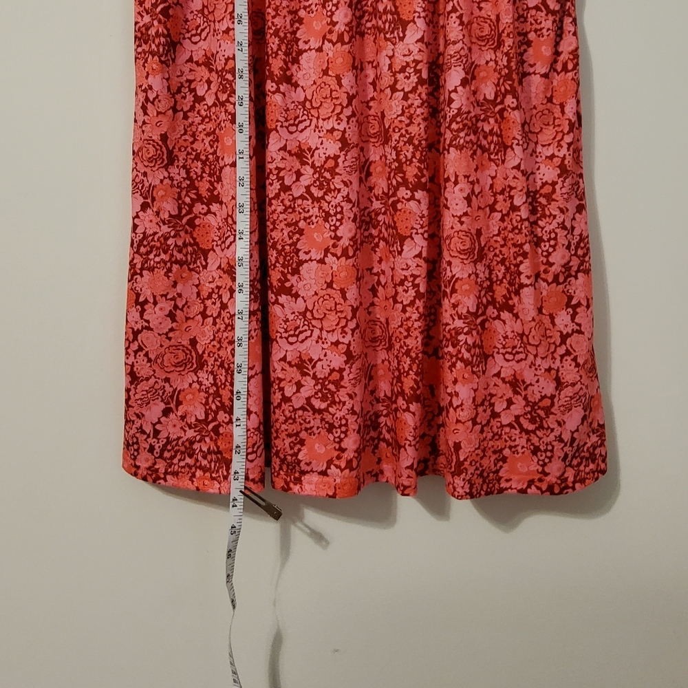 Ouges Stretch Pink/Burgundy/Orange Floral Surplic… - image 3